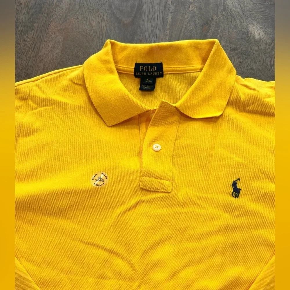Ralph Lauren Cotton Mesh Long Sleeve Polo Shirt Boys Sz XL 18/20